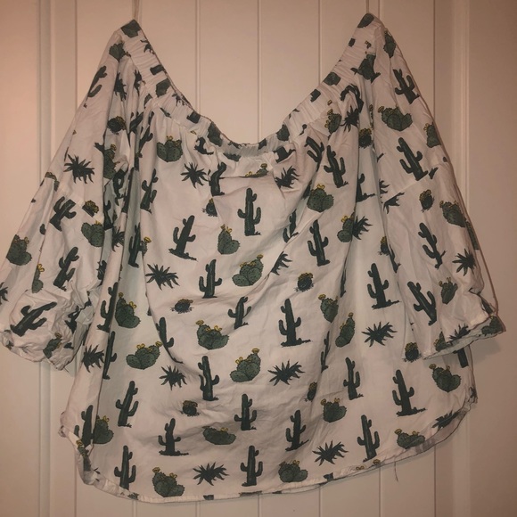 Off the Shoulder Cactus Top - Picture 1 of 4